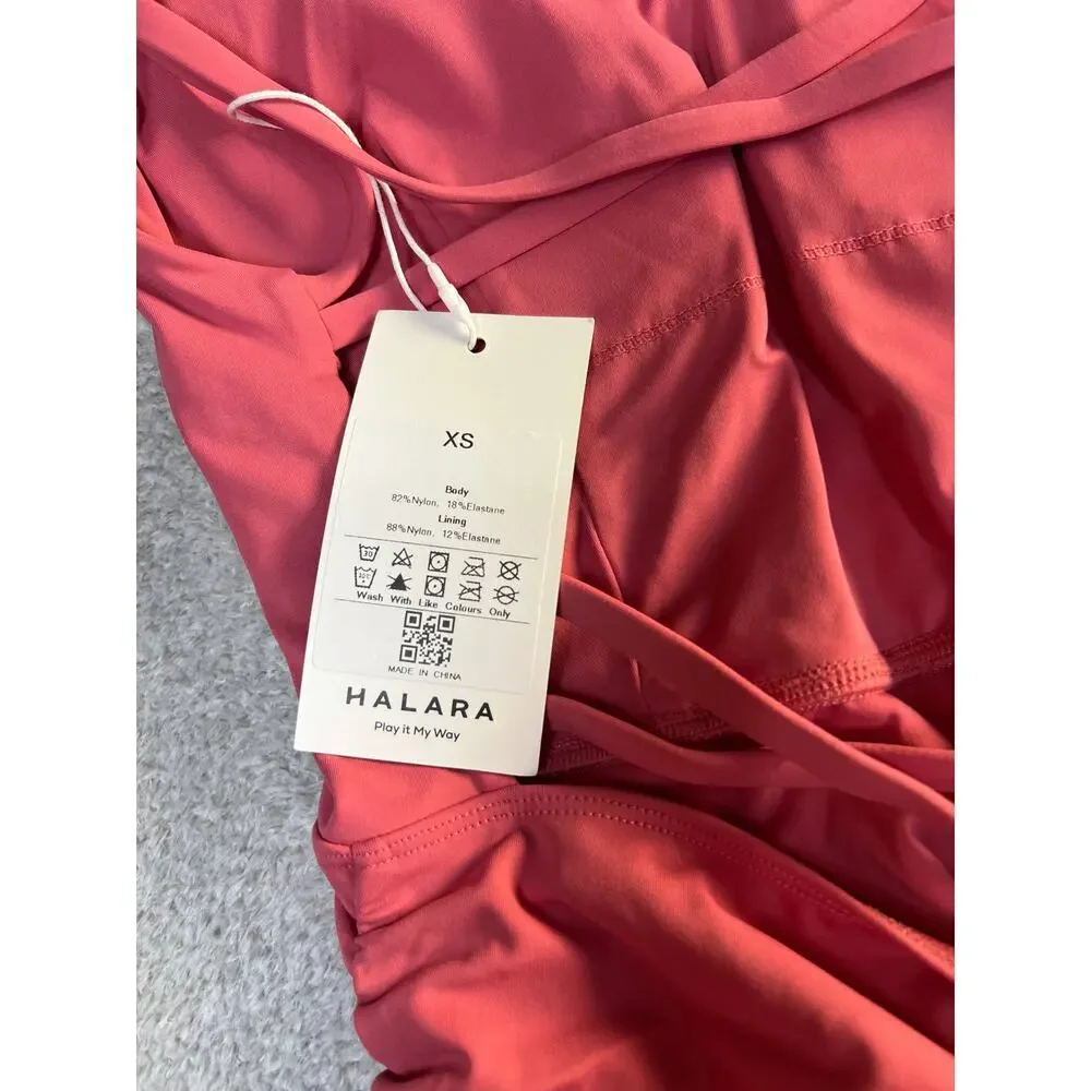 NWT Halara Women's pink Sleeveless Ruched Bodycon Mini‎ Casual Dress Size XS